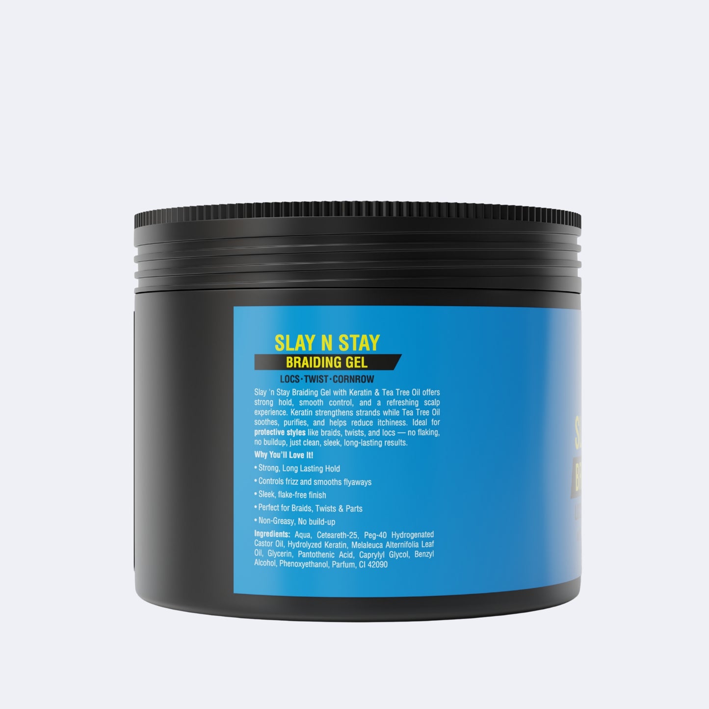 Slay N Stay Braiding Gel Super Hold with Keratin & Tea Tree Oil 500ml