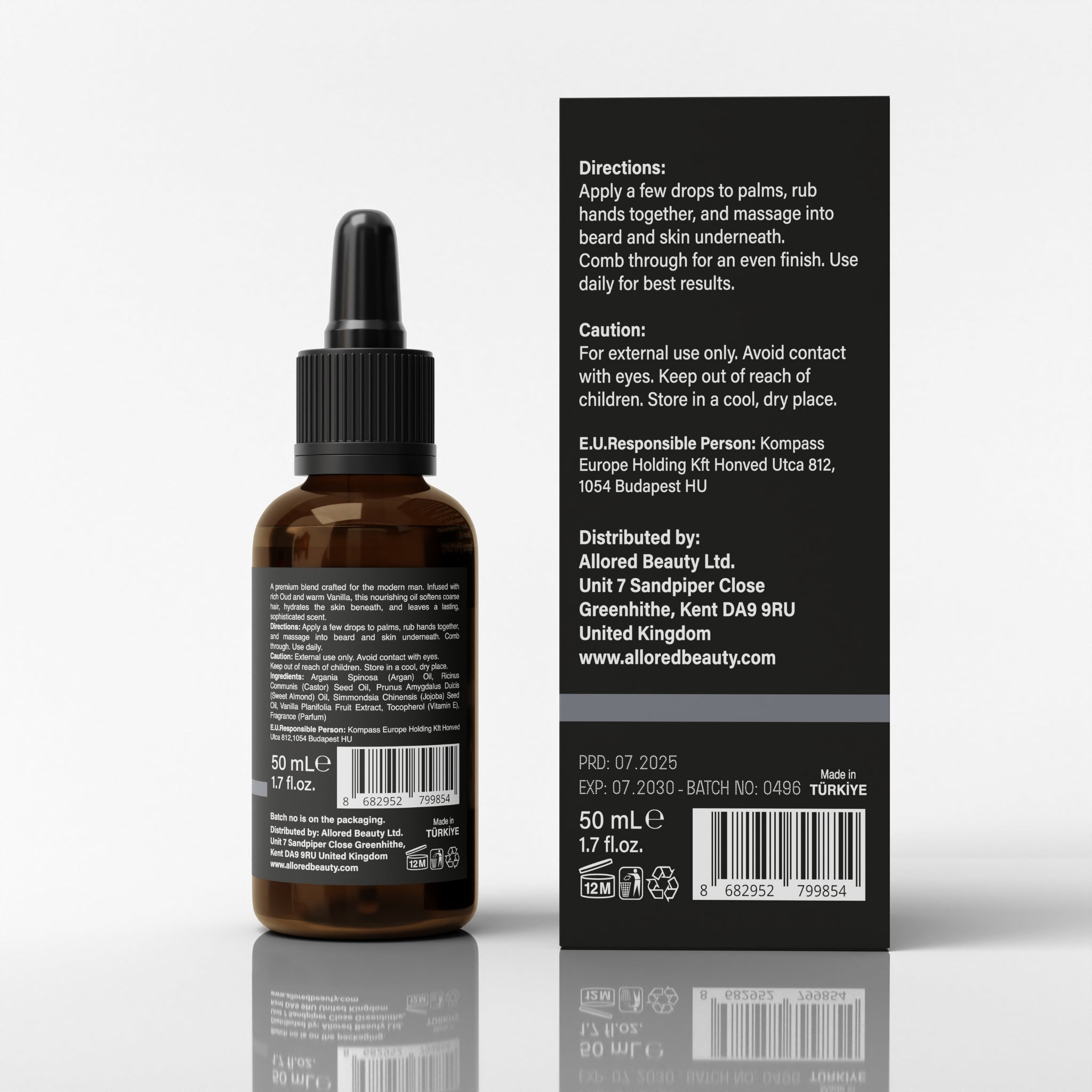 Oud Vanille Beard Oil with Argan & Castor Oil 50ml