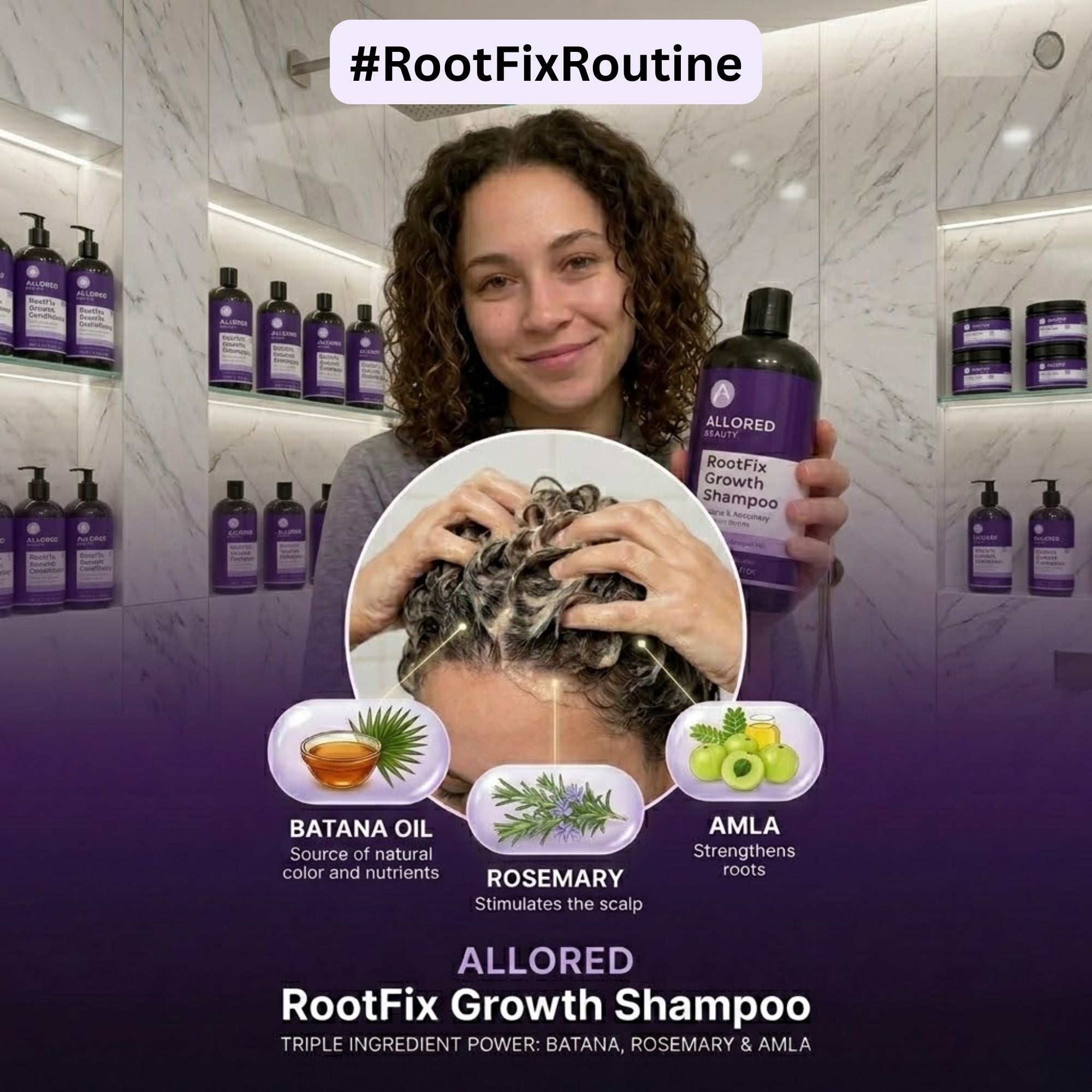 RootFix Growth Shampoo with Batana Rosemary and Amla Oil 500ml