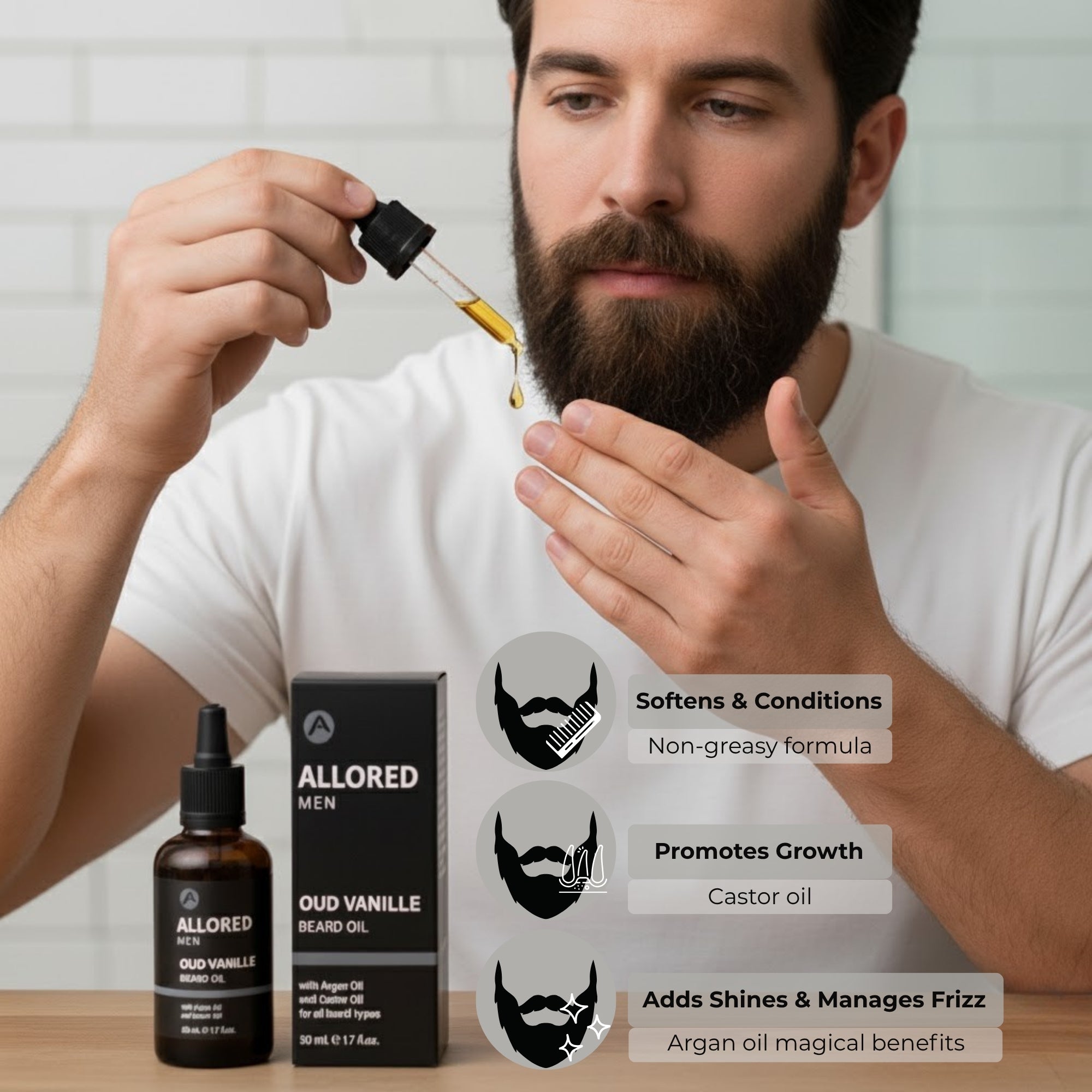 Oud Vanille Beard Oil with Argan & Castor Oil 50ml