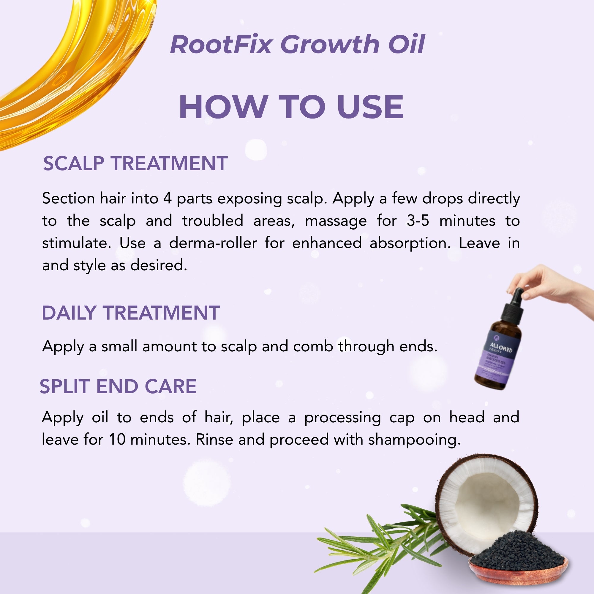 RootFix Growth Oil with Batana & Rosemary - 15 Botanical Oils 50ml