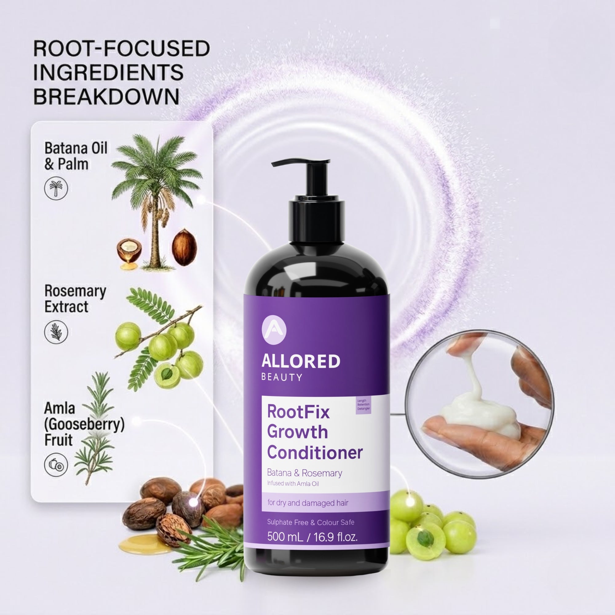 RootFix Growth Conditioner with Batana Rosemary and Amla Oil 500ml