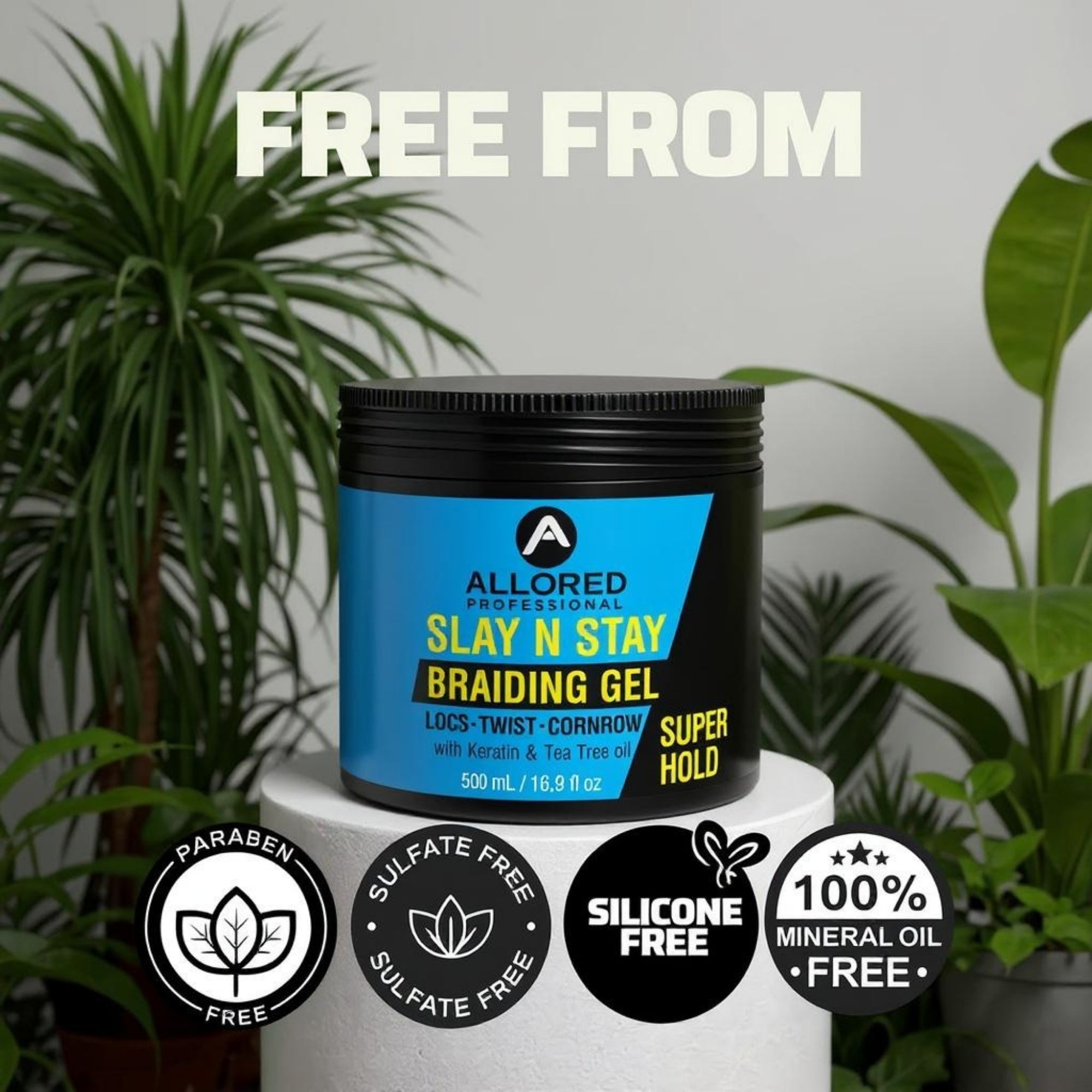 Slay N Stay Braiding Gel Super Hold with Keratin & Tea Tree Oil 500ml