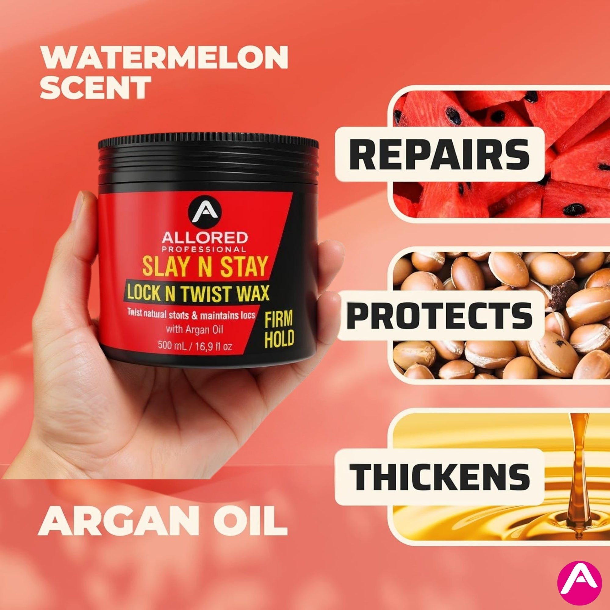 Slay N Stay Lock n Twist Wax Firm Hold with Argan Oil 500ml