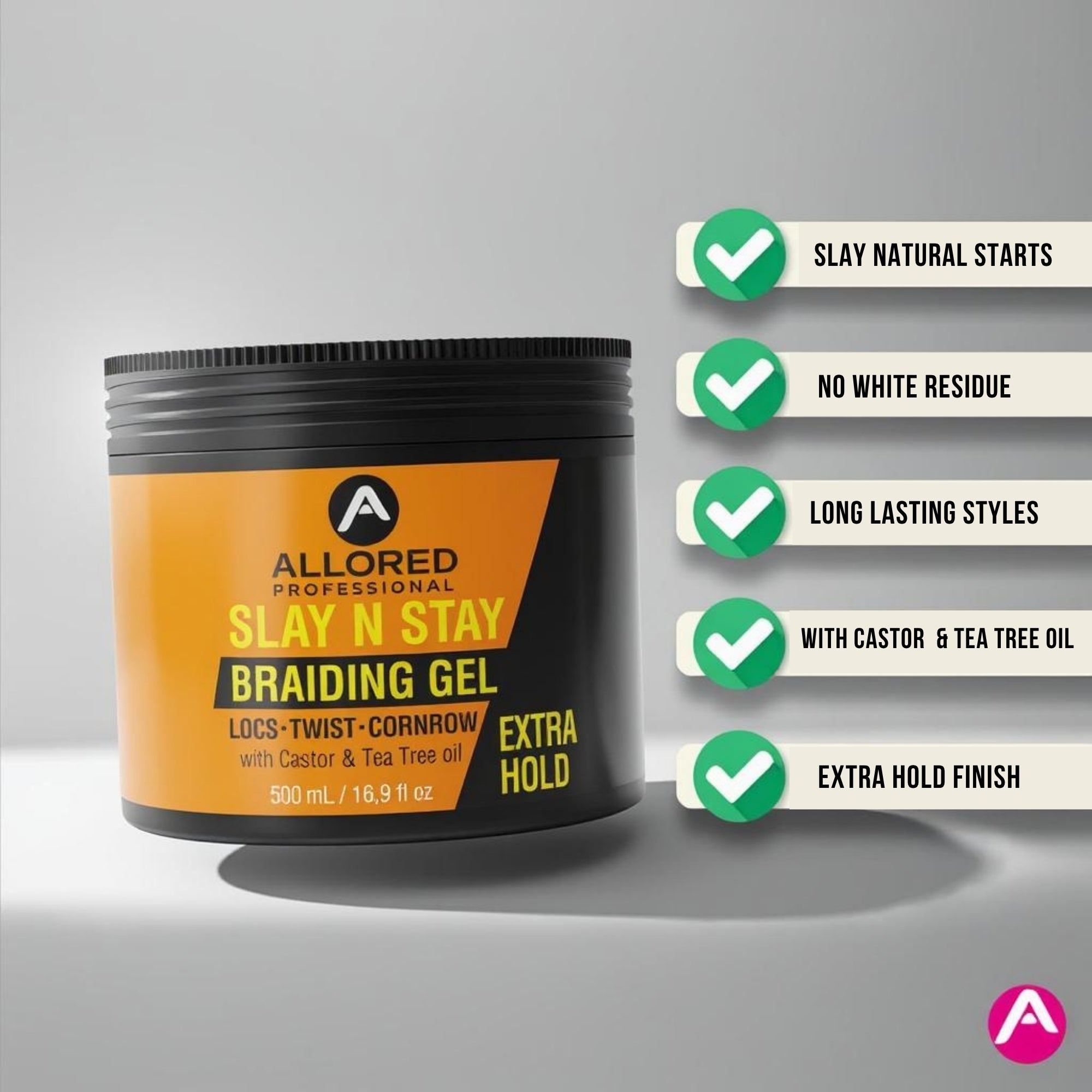 Slay N Stay Braiding Gel Extra Hold with Castor & Tea Tree Oil